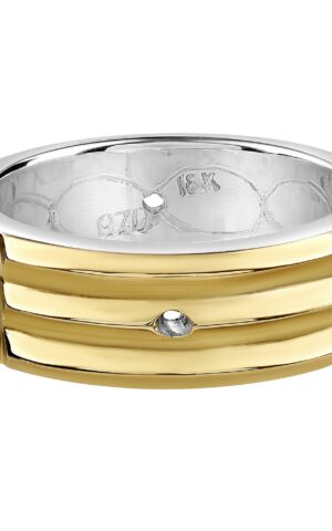 Anillo Atlante en Oro 18k y Plata 970/ 6mm Ancho 2MM grueso