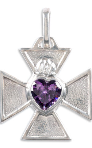 Cruz de Malta con Amatista Corazon
